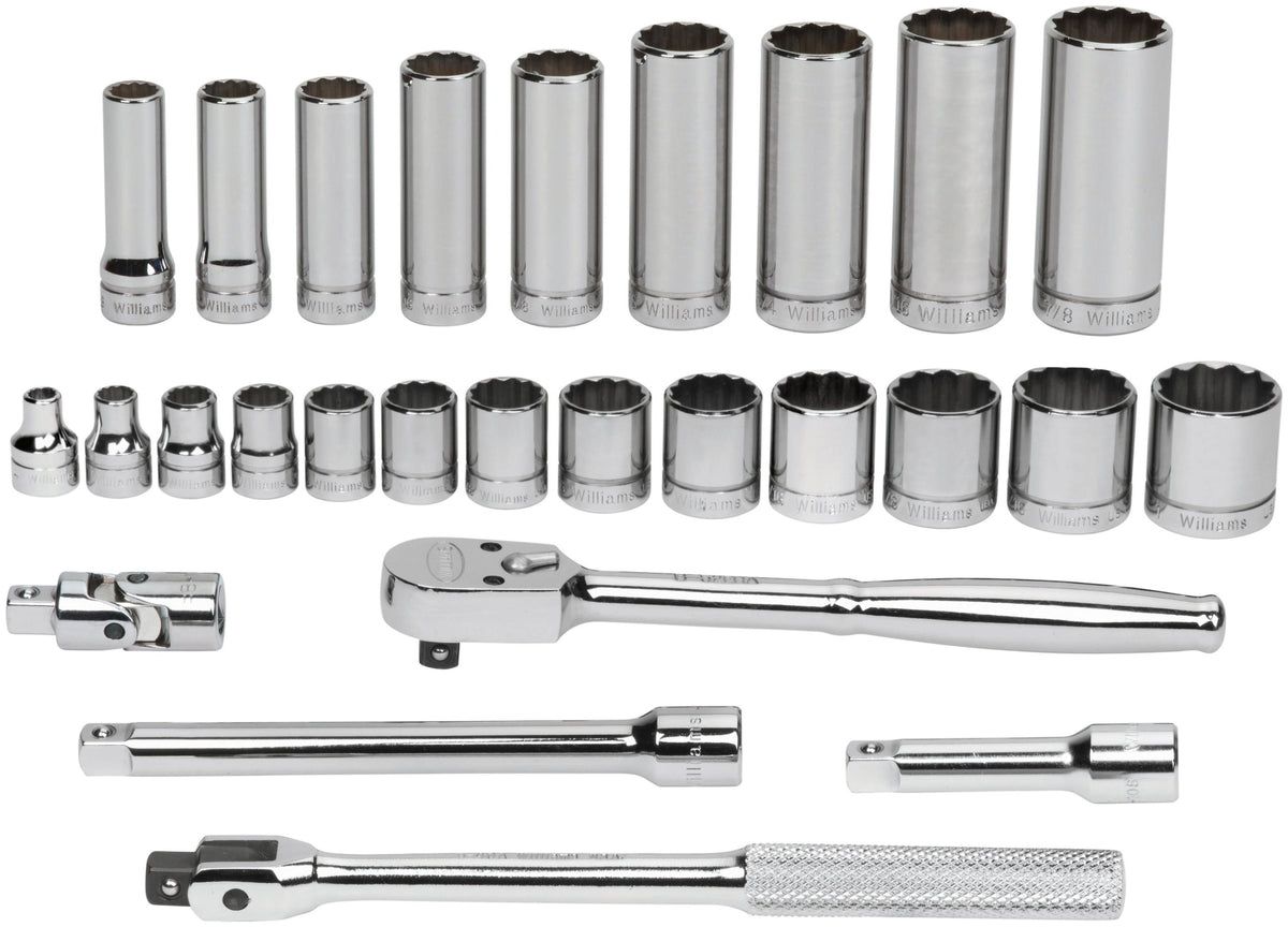 Williams WSB-27F 27-Piece 3/8-Inch Drive Socket and Drive Tool Set