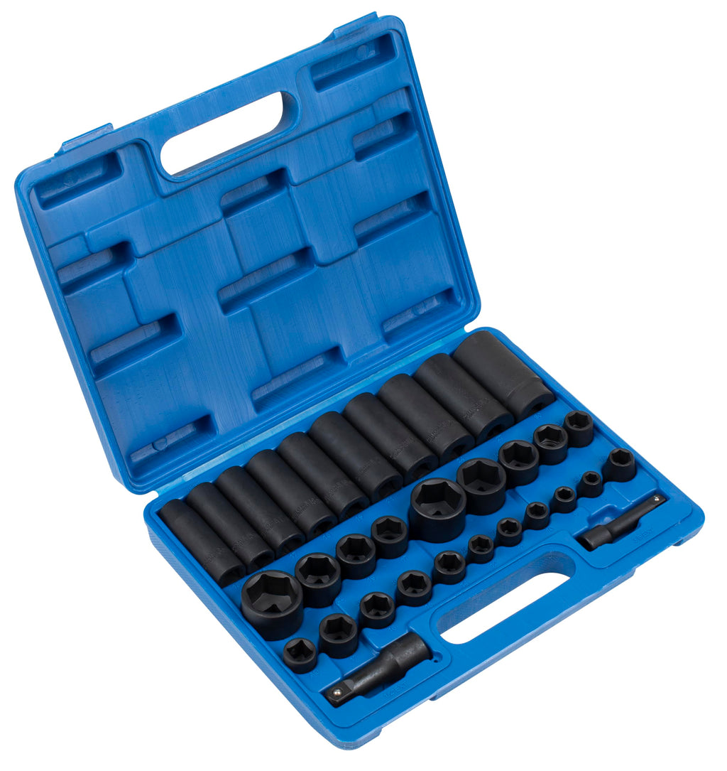 Sealey AK681 32pc 3/8" & 1/2"Sq Drive Impact Socket Set Standard/Deep - Metric/Imperial