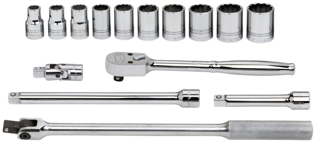 Williams WSS-15FTB 15-Piece 1/2-Inch Drive Socket and Drive Tool Set with Tool Box