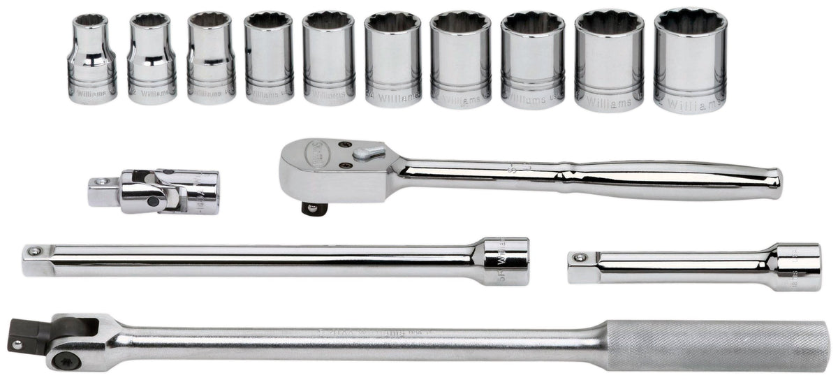 Williams WSS-15FTB 15-Piece 1/2-Inch Drive Socket and Drive Tool Set with Tool Box