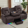 URRED Wall Hugger Power Reclining Loveseat Sofa，Dark Brown：77.3" - 3 Seats