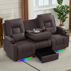 URRED Wall Hugger Power Reclining Loveseat Sofa，Dark Brown：77.3" - 3 Seats