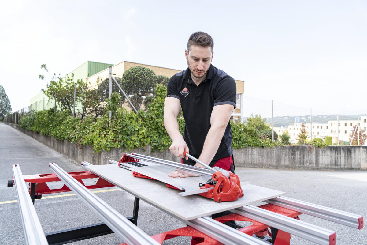 Rubi FAST-65 Manual Tile Cutter – Heavy-Duty Tool for Ceramic and Porcelain – Cutting Capacity of 25-1/2 in – Aluminum Base, Anti-Rust Guides, and Precise Scoring Line