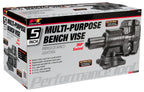 Performance Tool MV10 Hammer Tough 5-Inch Heavy-Duty Multi-Jaw Rotating Combination Pipe and Bench Vise with 360-Degree Swivel Base and Head