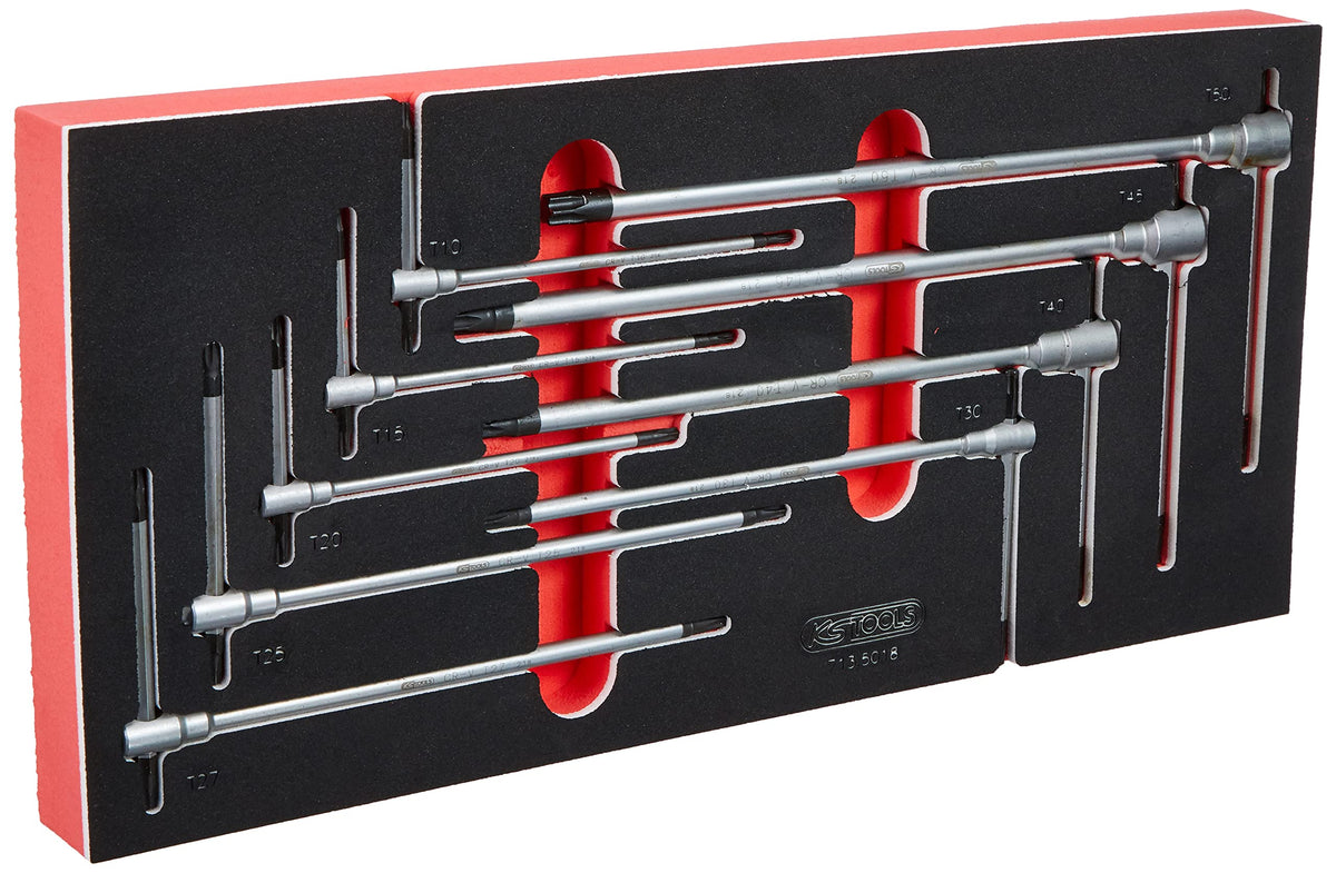 KS Tools 713.5018 9 Module Allen Key Set with T-Handle