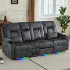 URRED Wall Hugger Power Reclining Loveseat Sofa，Dark Brown：77.3" - 3 Seats
