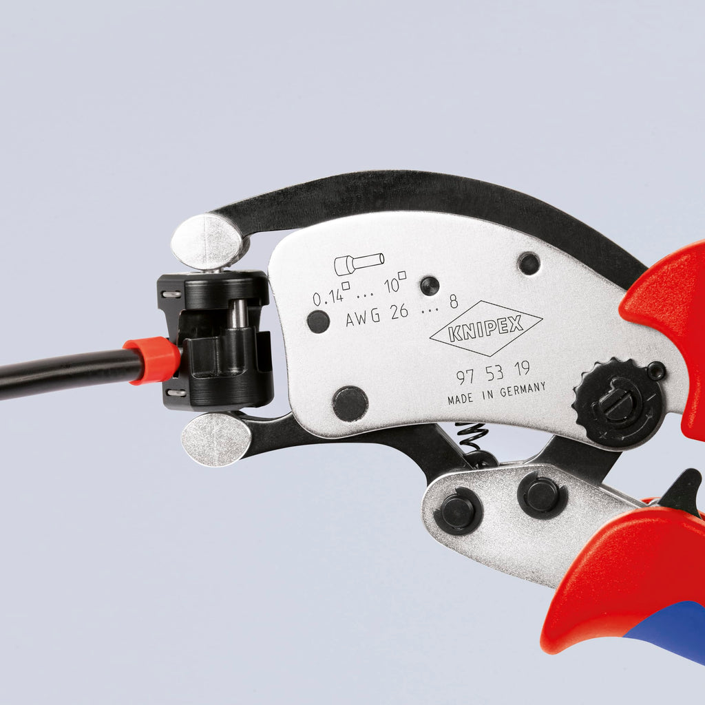 KNIPEX Tools 97 53 19 KNIPEX Twistor® T Self-Adjusting Crimping Pliers for Wire Ferrules, 8"