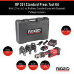 RIDGID 67183 Model RP 351 ProPress Standard Press Tool Kit with Battery, Charger, 1/2" to 1" Press Tool Jaws, and Carrying Case