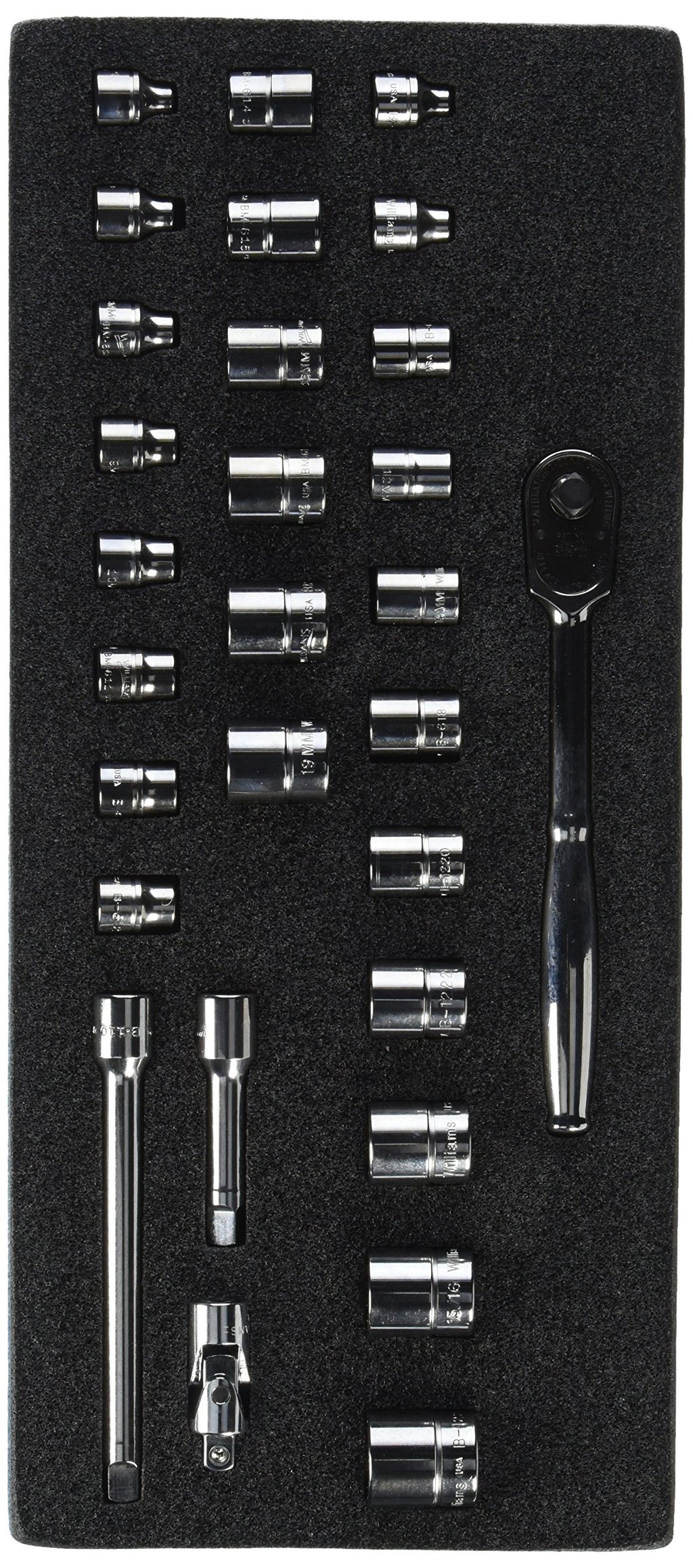 Williams WSMB-29F 3/8 Drive Socket/Tool Set, 12 Point, 29-Piece