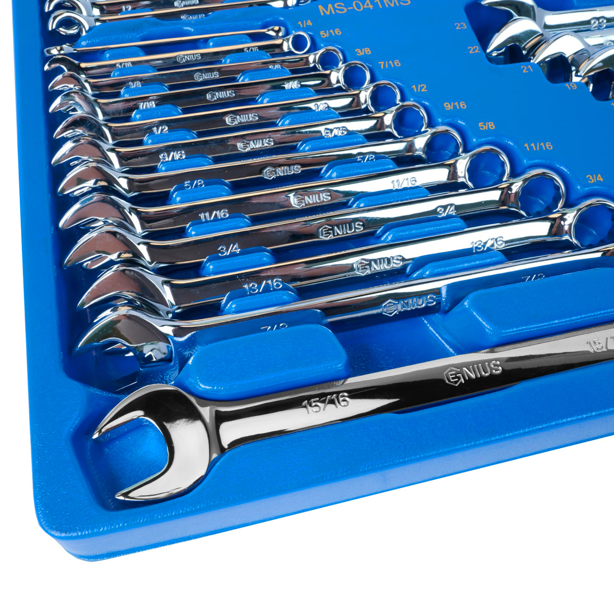 Genius Tools 41PC Metric & SAE Combination & Flare Nut Wrench Set - MS-041MS