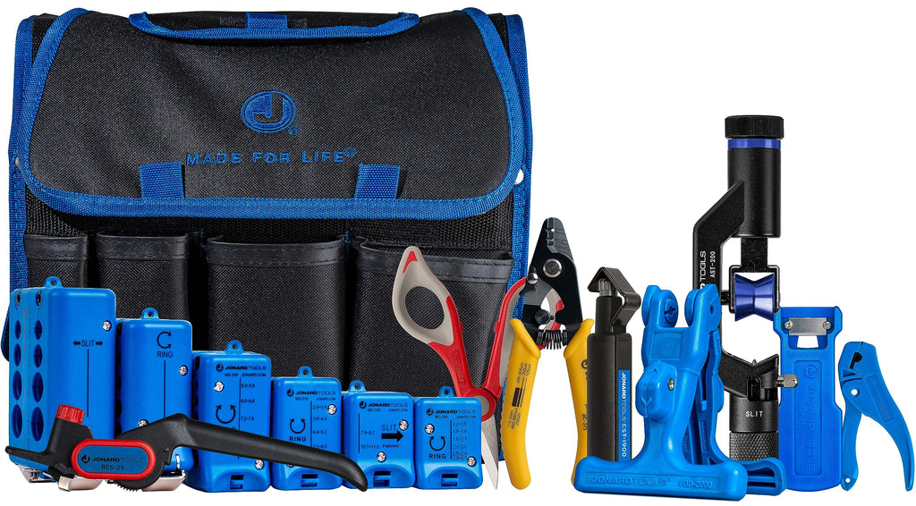 Jonard Tools TK-107B Backpack Fiber Optic Mid Span Slit & Ring Tool Kit (1.2 mm-18.2 mm)+