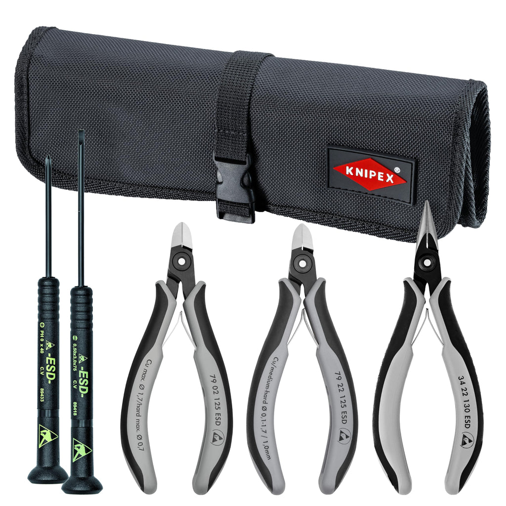 Knipex Tools 9K 00 80 11 US Electronic Pliers Screwdrivers Tool Set (5 Piece)