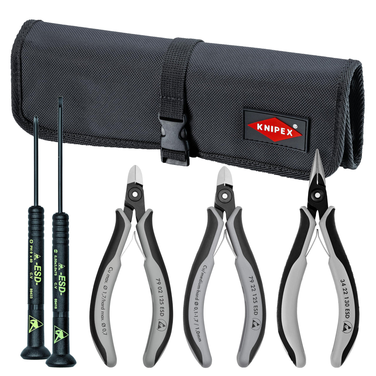 Knipex Tools 9K 00 80 11 US Electronic Pliers Screwdrivers Tool Set (5 Piece)