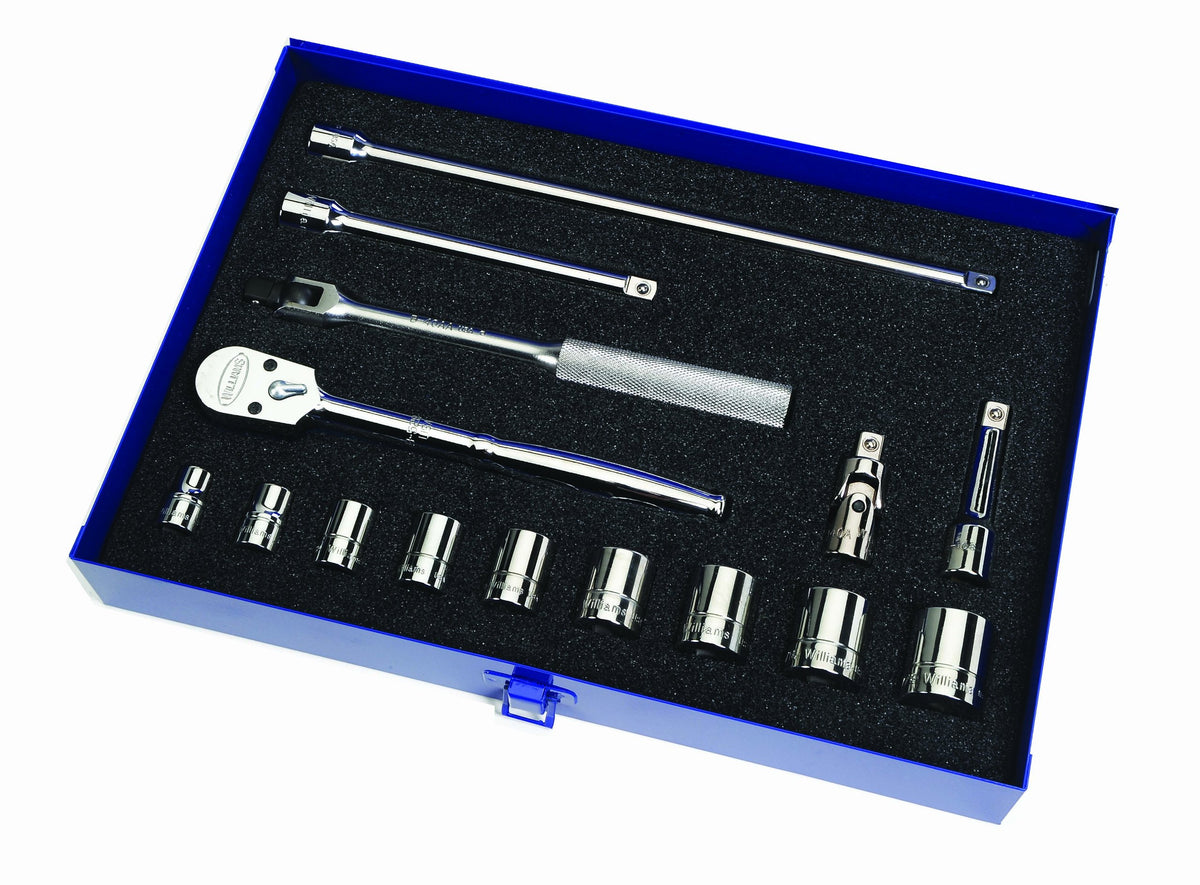 Williams WSM-15HFTB 15-Piece 1/4-Inch Drive Socket and Drive Tool Set with Toolbox