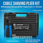 Jonard Tools CSHP-1123K Fiber Optic Cable Shaving Plier Kit, Buffer Tube Stripping Tool, 1.1–2.3 mm, Precision Midspan & Endspan Access Tool