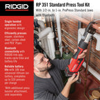 RIDGID 67183 Model RP 351 ProPress Standard Press Tool Kit with Battery, Charger, 1/2" to 1" Press Tool Jaws, and Carrying Case